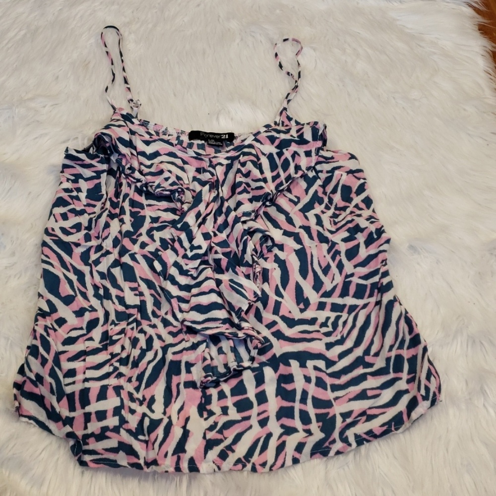 Ruffle top with adjustable straps